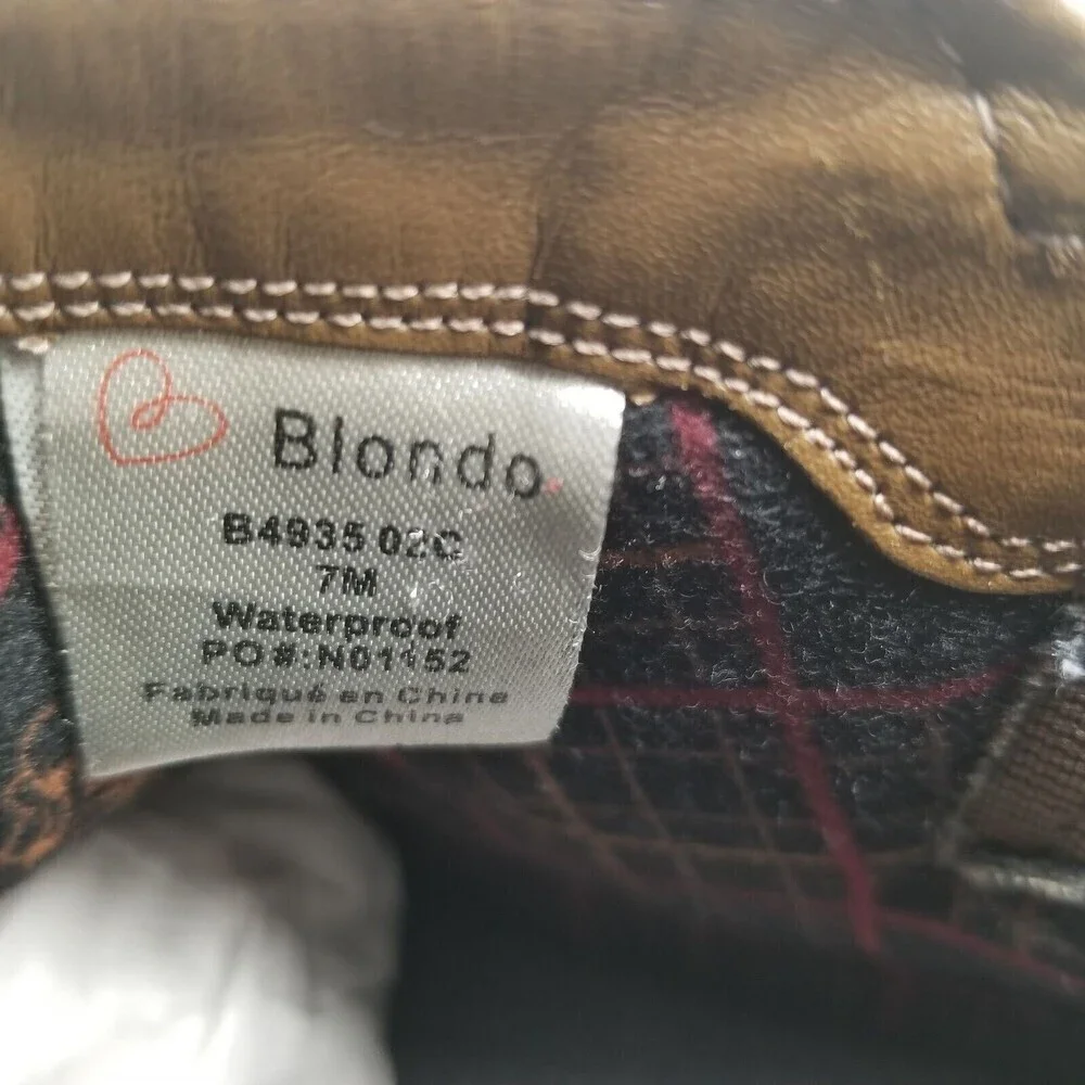 Blondo Womens Valli B4935 02C Brown  Suede Waterproof Ankle Bootie‎ Size 7 M